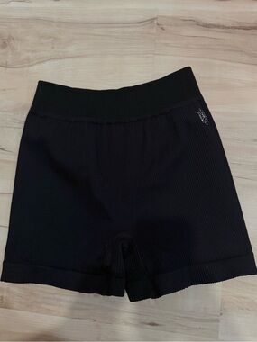 Free People Movement Ribbed High-Waist Women's Bike Shorts - Black
